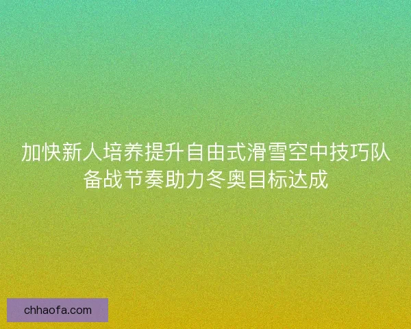加快新人培养提升自由式滑雪空中技巧队备战节奏助力冬奥目标达成 加快新人培养提升自由式滑雪空中技巧队备战节奏助力冬奥目标达成